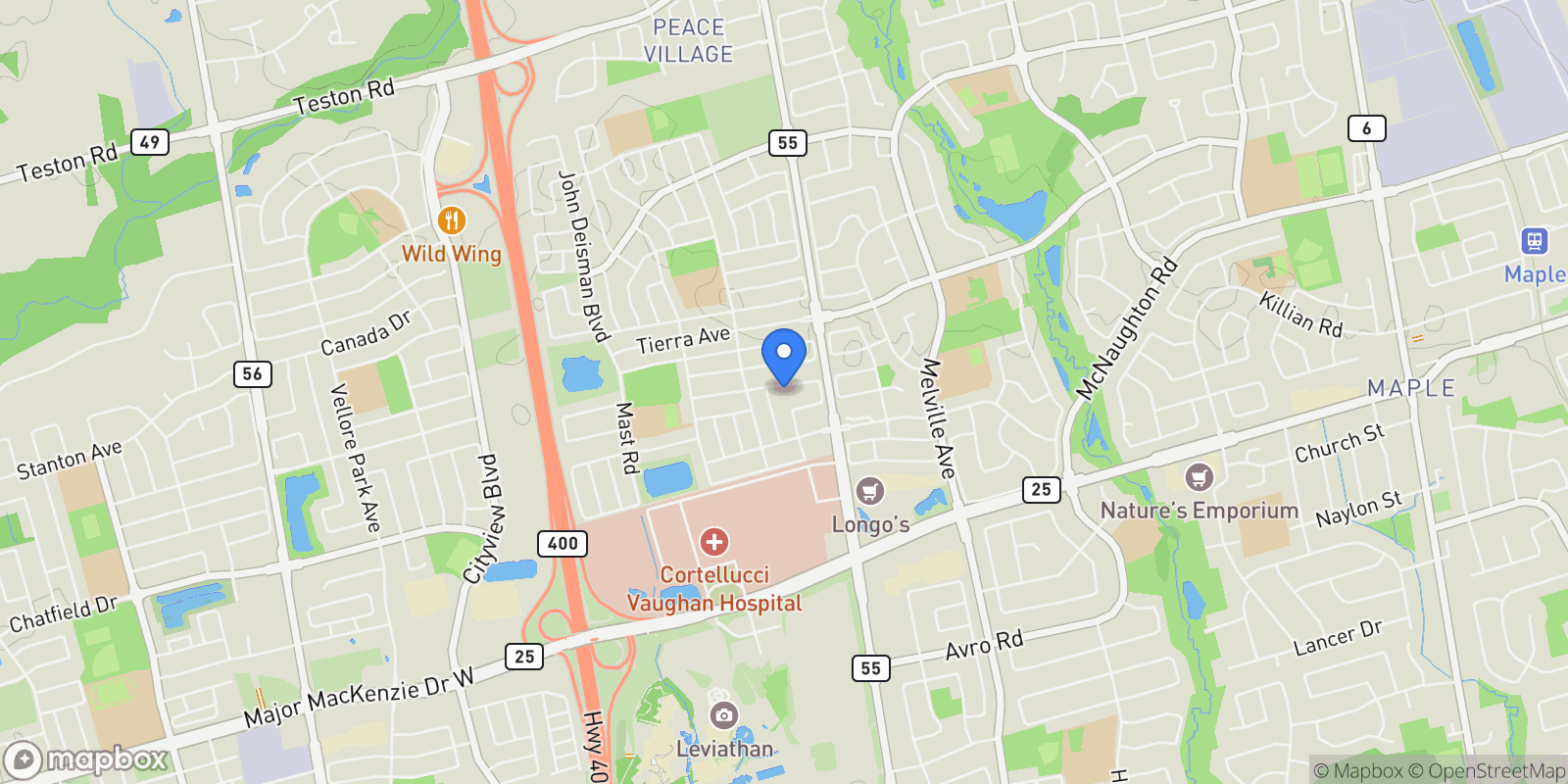 Map showing 41 Gianmarco Way, Vaughan, Ontario, Canada.