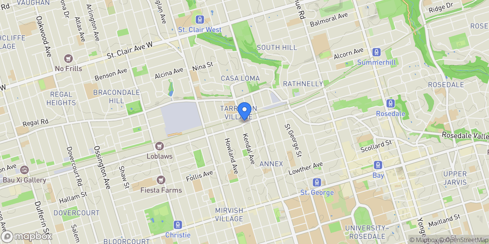 Map showing 328 Dupont Street, Toronto, Ontario, Canada.