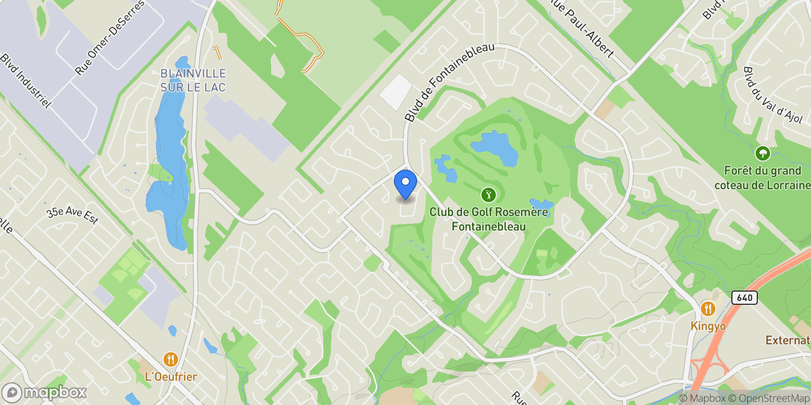 Map showing 35 Rue d'Amboise, Blainville, QC J7B1Y1, Blainville, Quebec, Canada.
