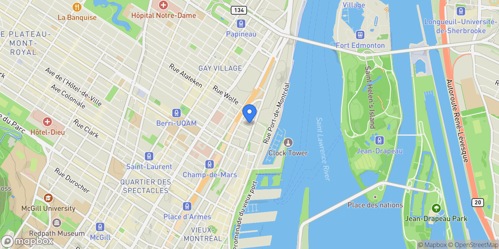 Map showing 674Z Rue St-Timothée, Montreal, QC H2L5C5, Montreal, Quebec, Canada.