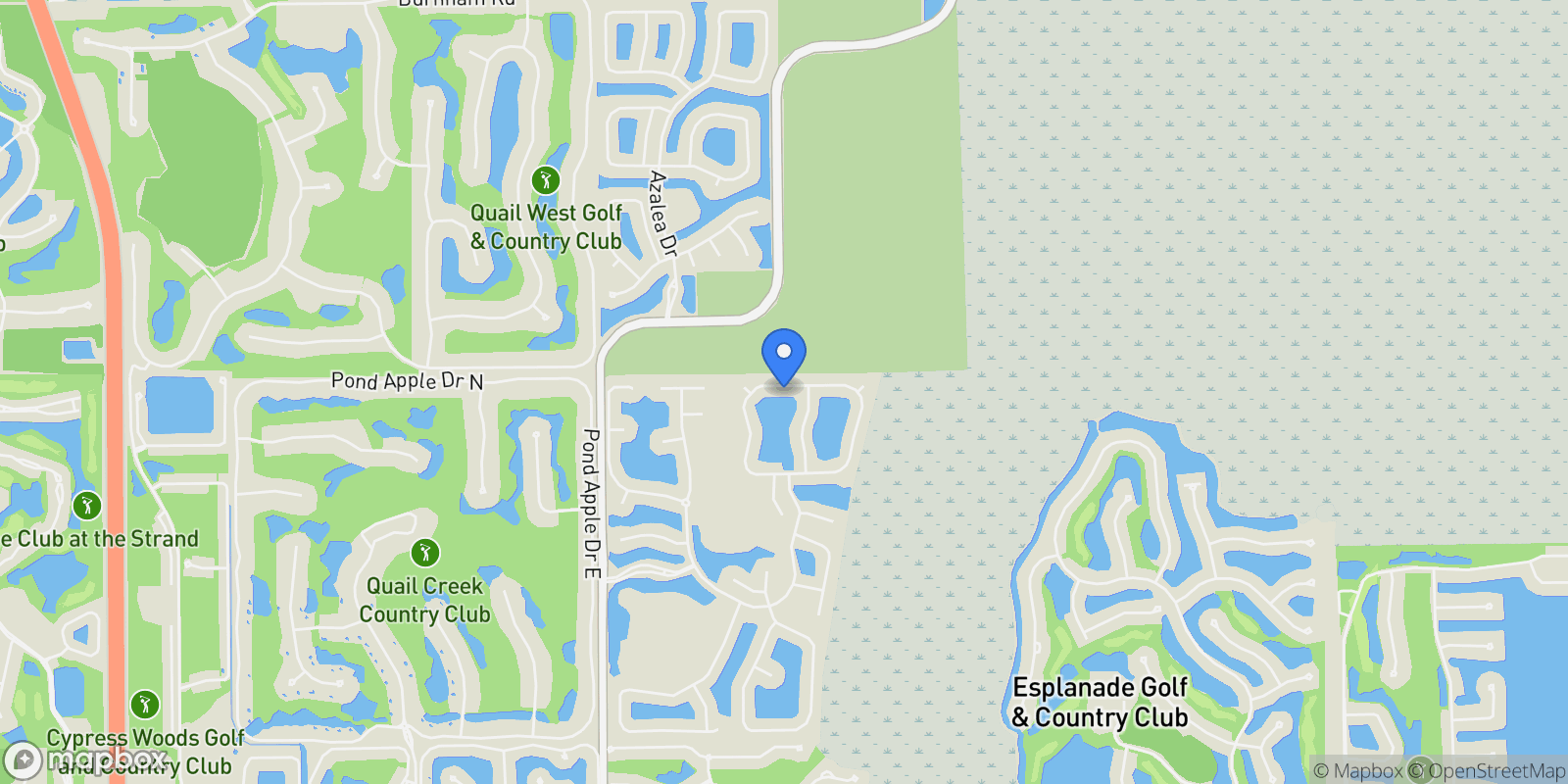 Map showing 2915 Cinnamon Bay CIR, Naples, Florida, United States.