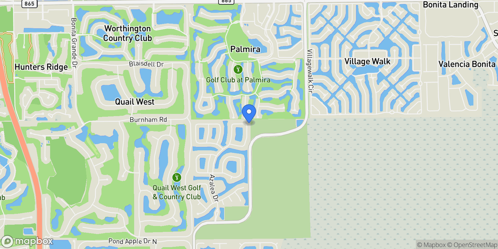 Map showing 4605 Azalea DR, Naples, Florida, United States.