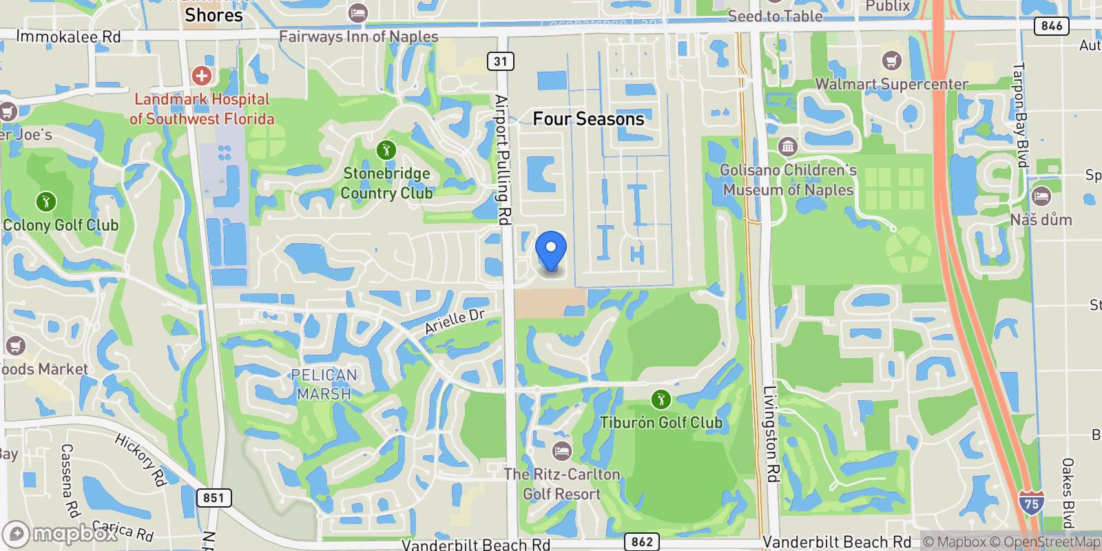 Map showing 9534 Campbell CIR, Naples, Florida, United States.