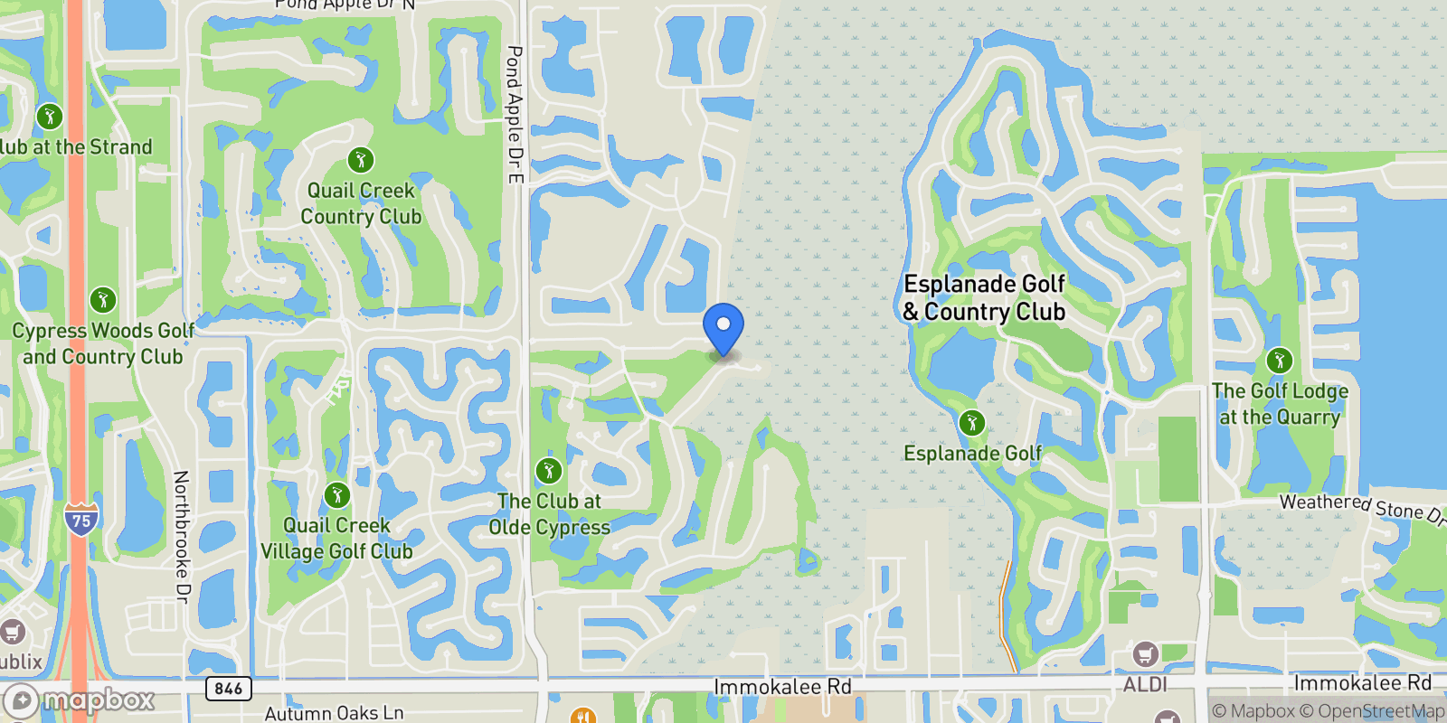 Map showing 2917 Lone Pine LN, Naples, Florida, United States.