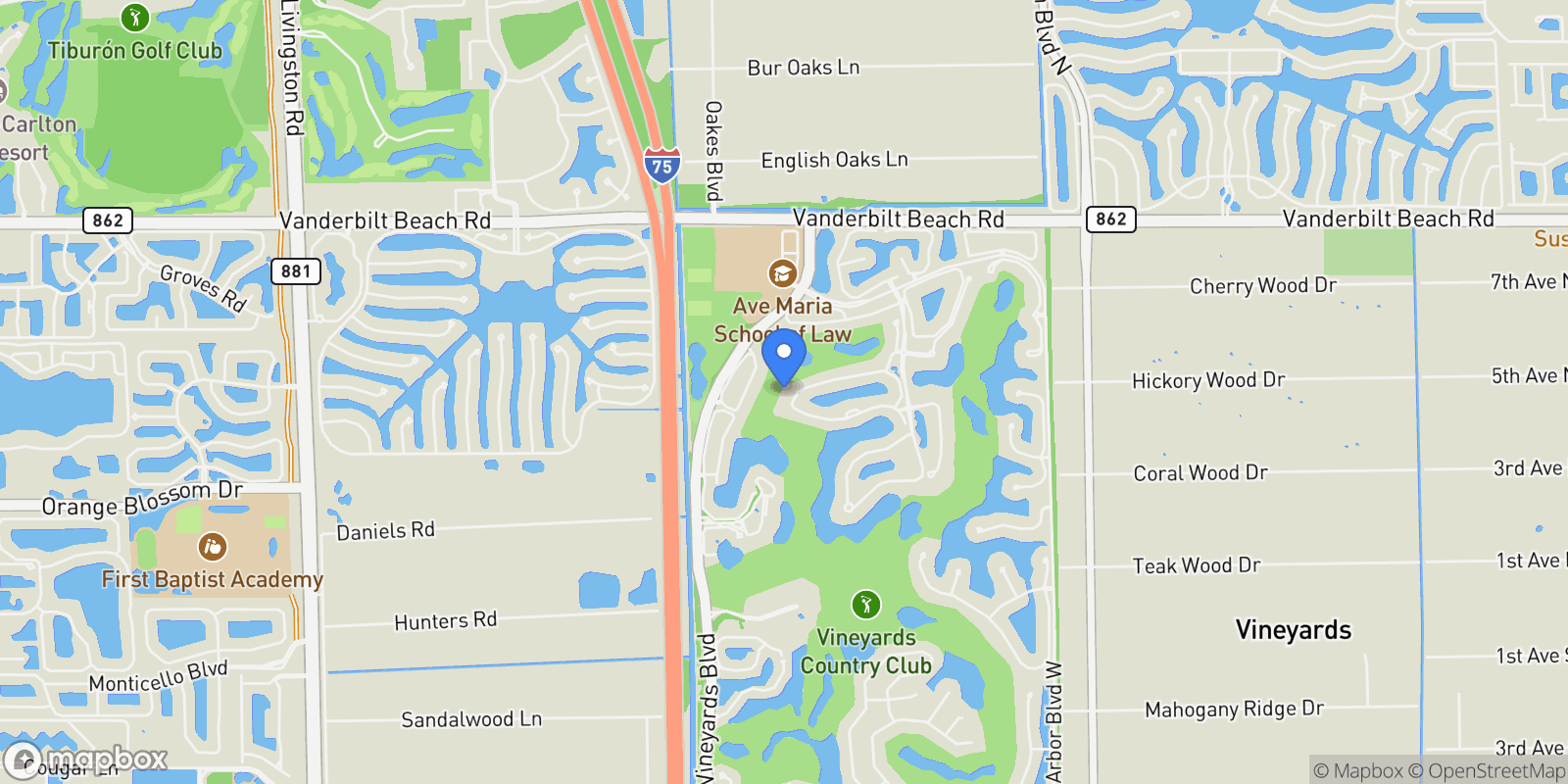 Map showing 770 Regency Reserve CIR #1803, Naples, Florida, United States.
