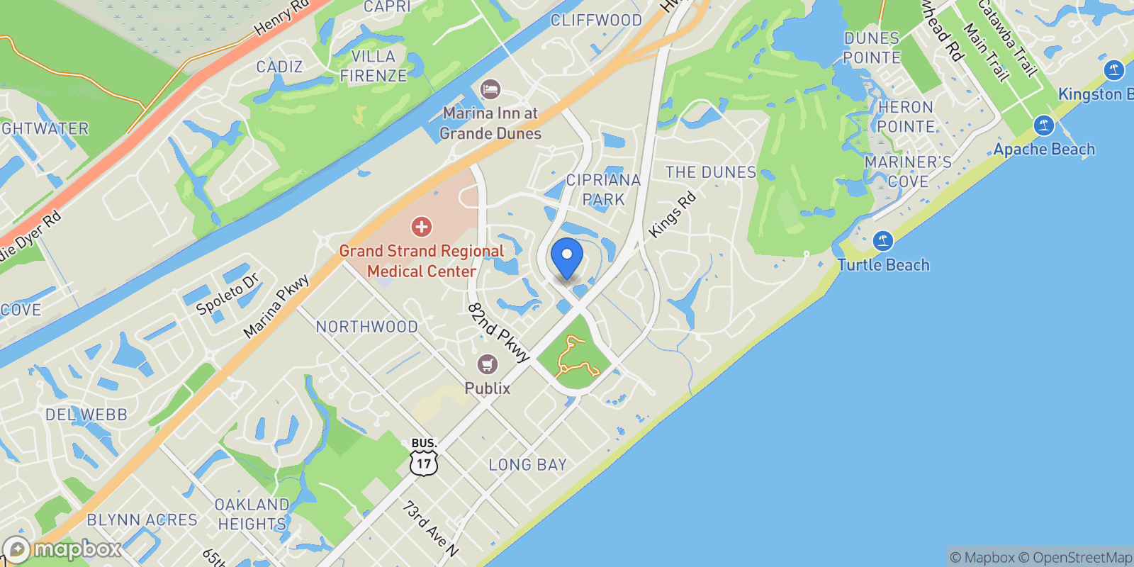 Map showing 8488 Cape Dutch Loop, Myrtle Beach, SC 29572, Myrtle Beach, South Carolina, United States.