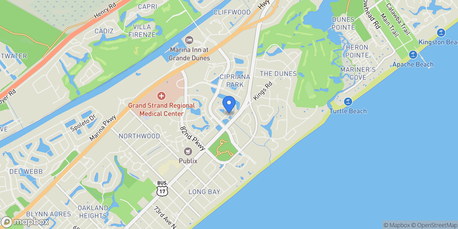 Map showing 8346 Cape Dutch Loop, Myrtle Beach, SC 29572, Myrtle Beach, South Carolina, United States.