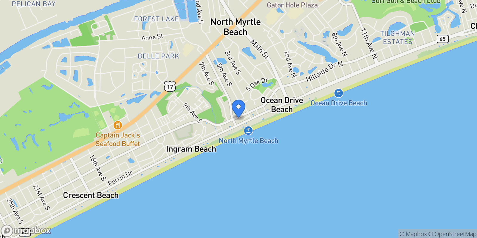 Map showing 513 Hillside Dr. S, North Myrtle Beach, SC 29582, North Myrtle Beach, South Carolina, United States.