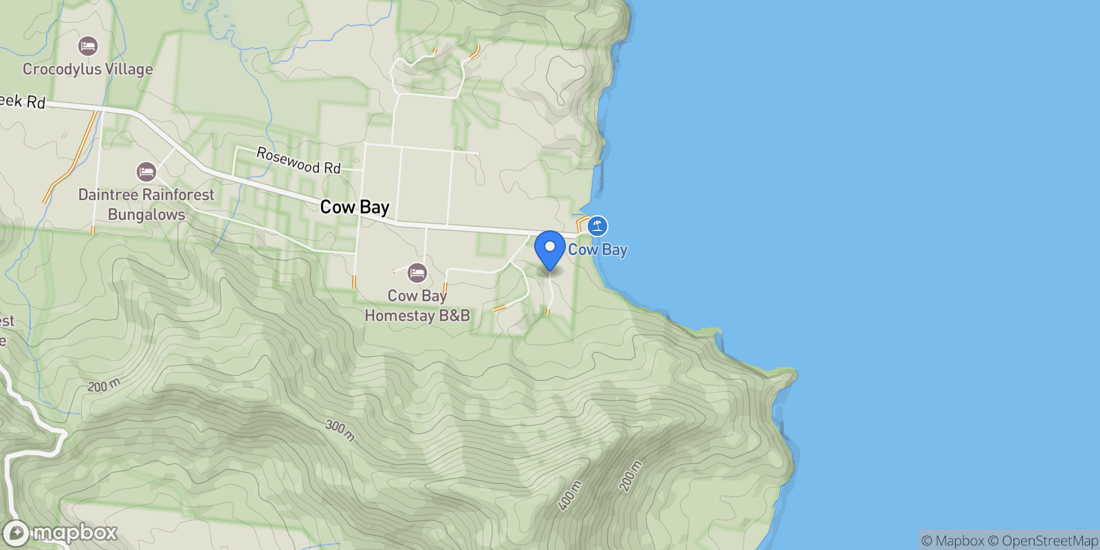 Map showing Cow Bay, Penda Cl, Cow Bay, Queensland, Australia.