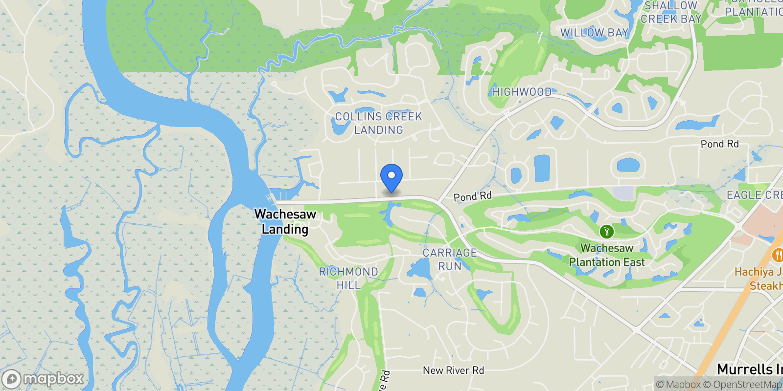 Map showing 1670 Wachesaw Rd., Murrells Inlet, SC 29576, Murrells Inlet, South Carolina, United States.
