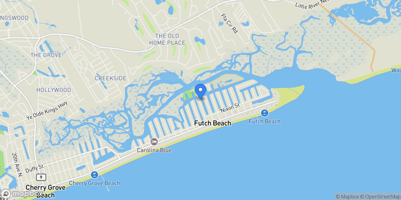 Map showing 334 53rd Ave. N, North Myrtle Beach, SC 29582, North Myrtle Beach, South Carolina, United States.