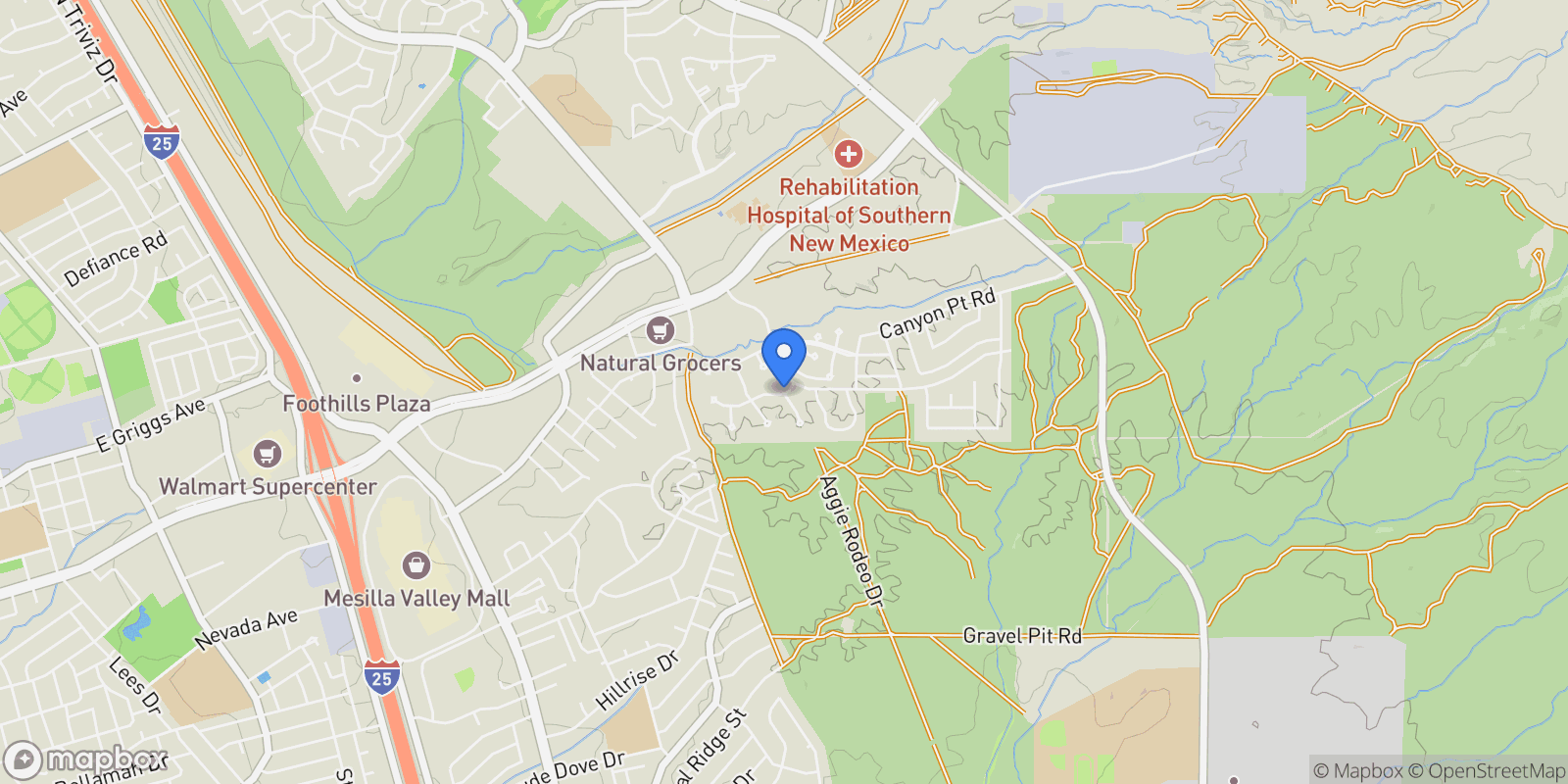 Map showing 3418 Vista Primera Road, Las Cruces, NM 88011, Las Cruces, New Mexico, United States.