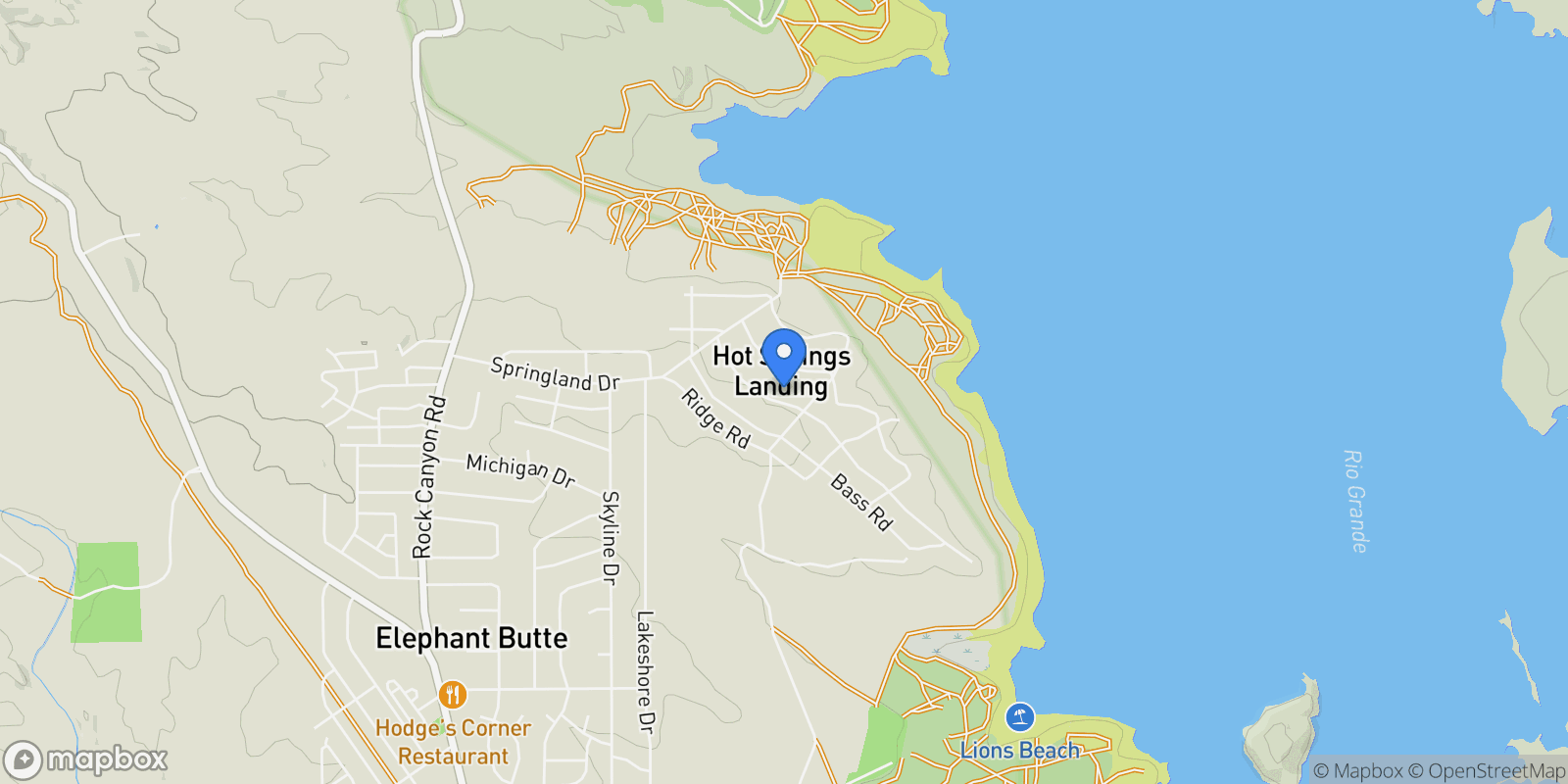 Map showing 701 Hawthorne Drive, Elephant Butte, NM 87935, Elephant Butte, New Mexico, United States.