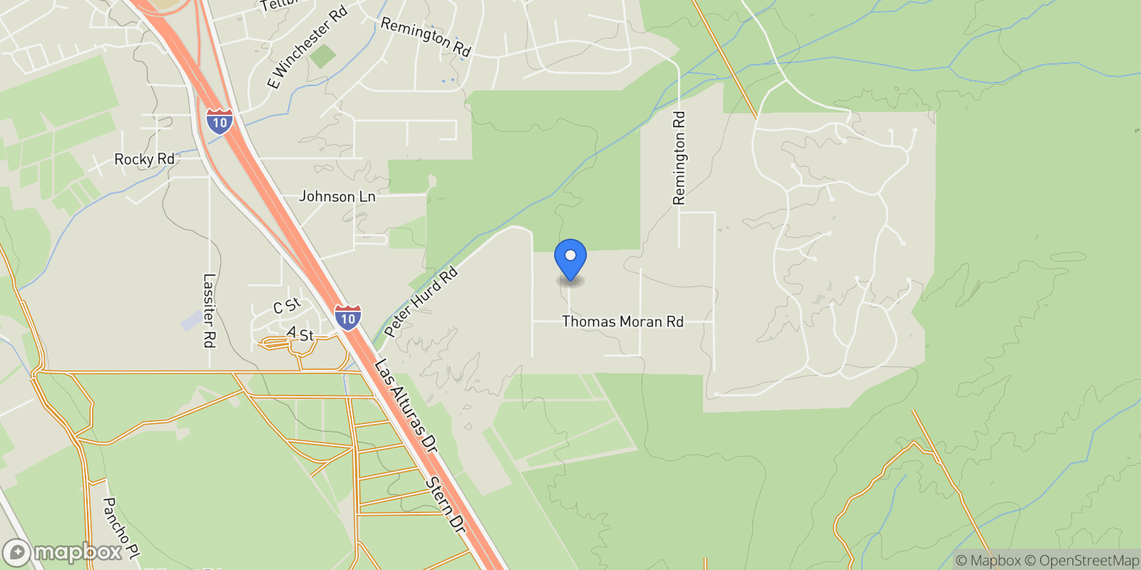 Map showing 5495 Artist Road, Las Cruces, NM 88011, Las Cruces, New Mexico, United States.