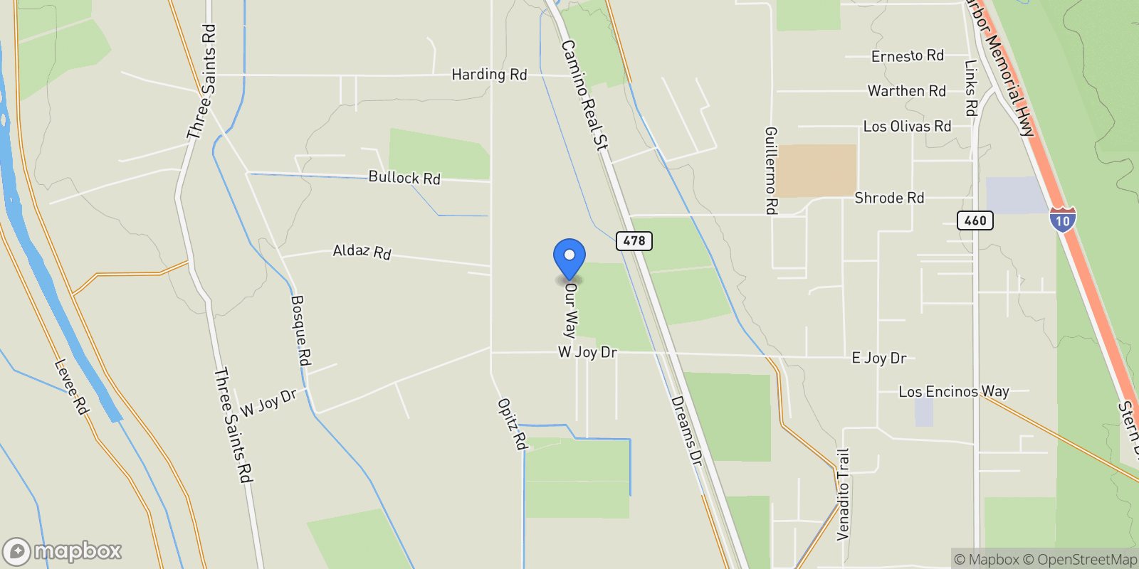 Map showing 145 Our Way Road, Anthony, NM 88021, Anthony, New Mexico, United States.