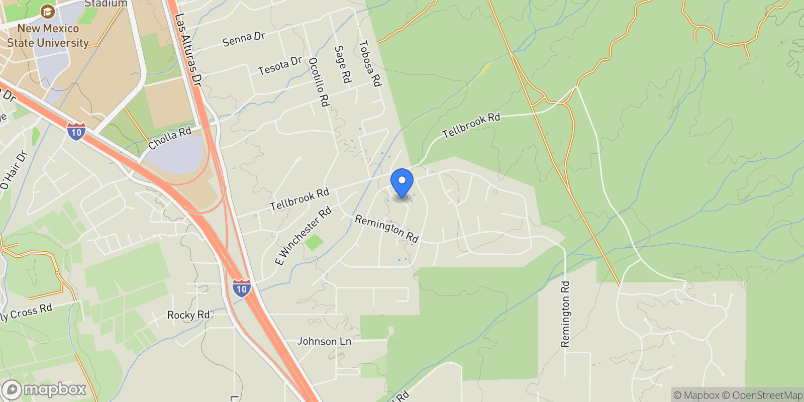 Map showing 4436 Echo Canyon Road, Las Cruces, NM 88011, Las Cruces, New Mexico, United States.