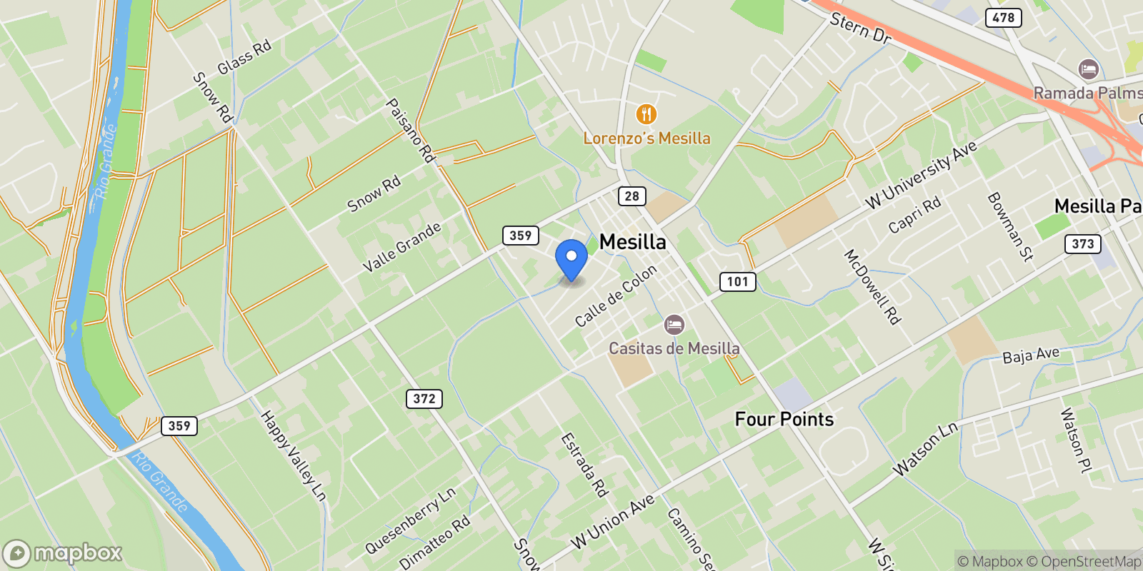 Map showing 2425 Calle De Santiago, Mesilla, NM 88046, Mesilla, New Mexico, United States.