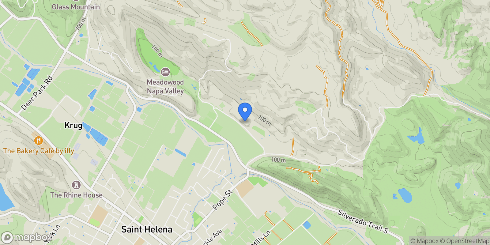 Map showing 512 Meadowood Ln, St. Helena, CA 94574, St. Helena, California, United States.