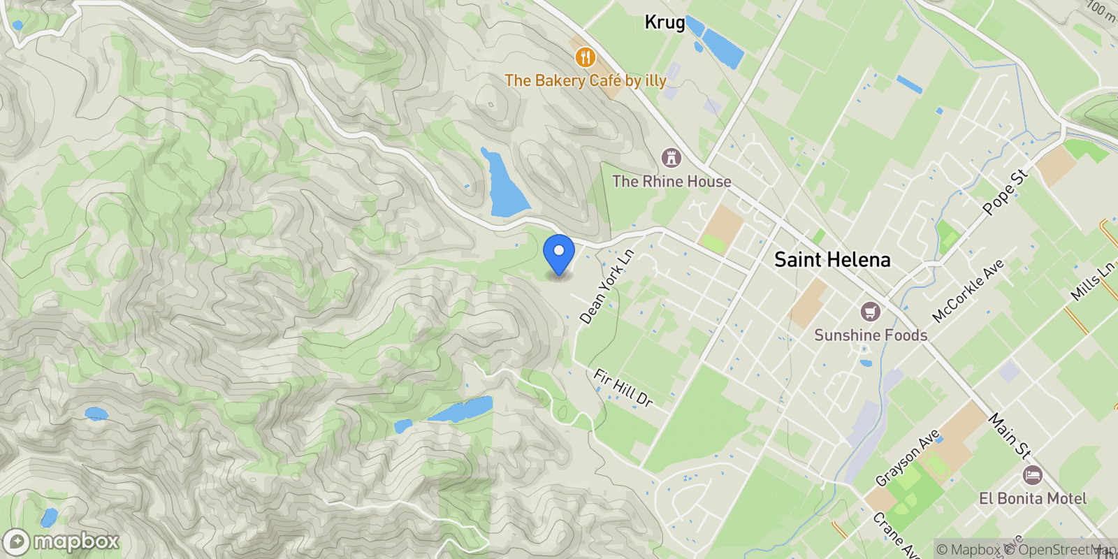 Map showing 2294 Boysen Ln, St. Helena, CA 94574, St. Helena, California, United States.