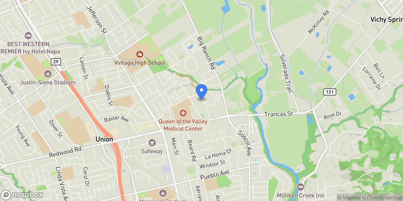 Map showing 3495 Valle Verde Drive , Napa, CA 94558, Napa, California, United States.