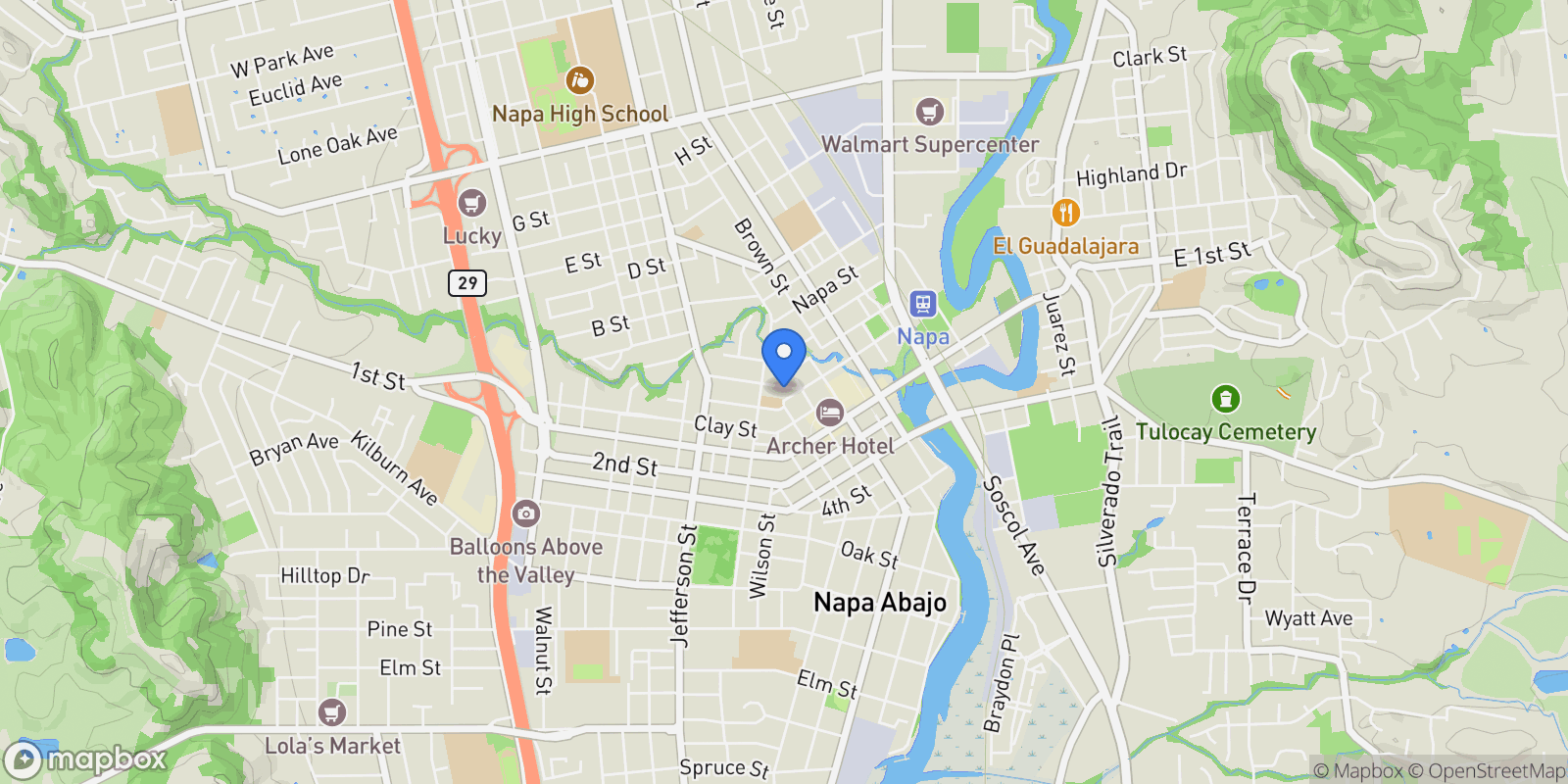 Map showing 1325 Calistoga Avenue , Napa, CA 94559, Napa, California, United States.