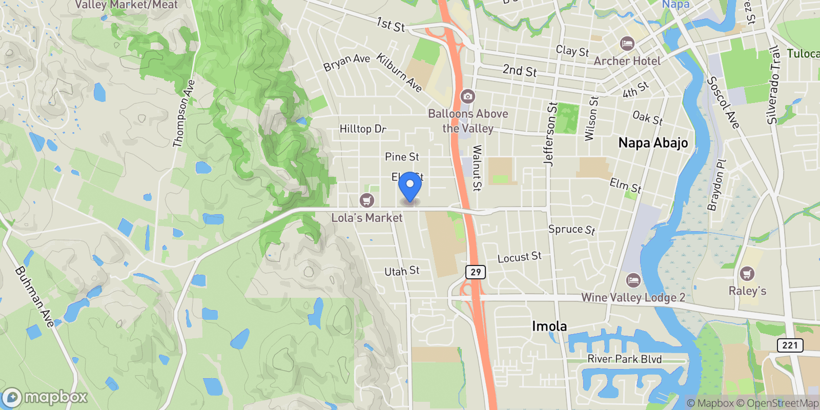 Map showing 2512 Old Sonoma Road , Napa, CA 94558, Napa, California, United States.