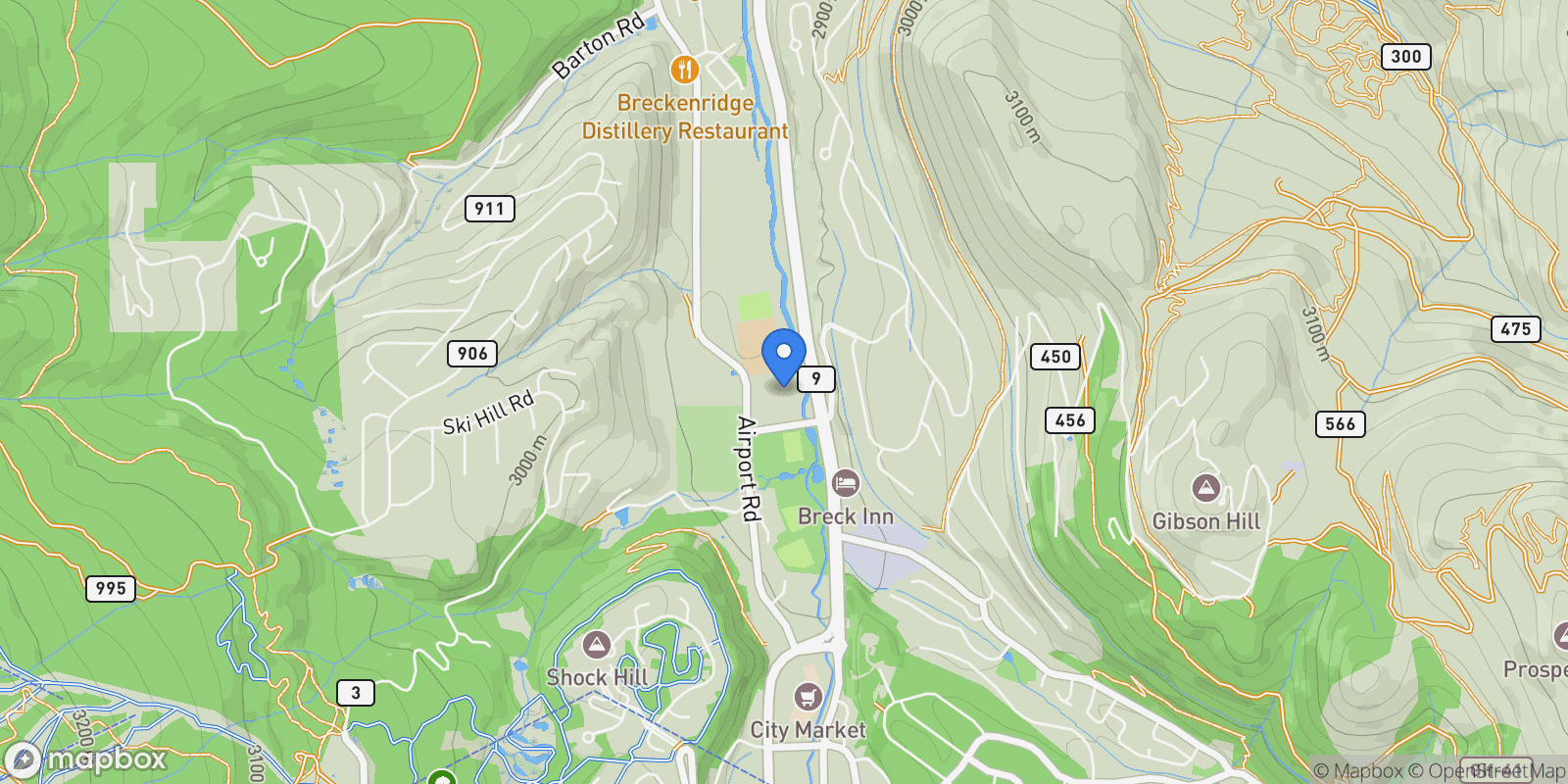 Map showing 9 Rounds Rd , Breckenridge, CO 80424, Breckenridge, Colorado, United States.
