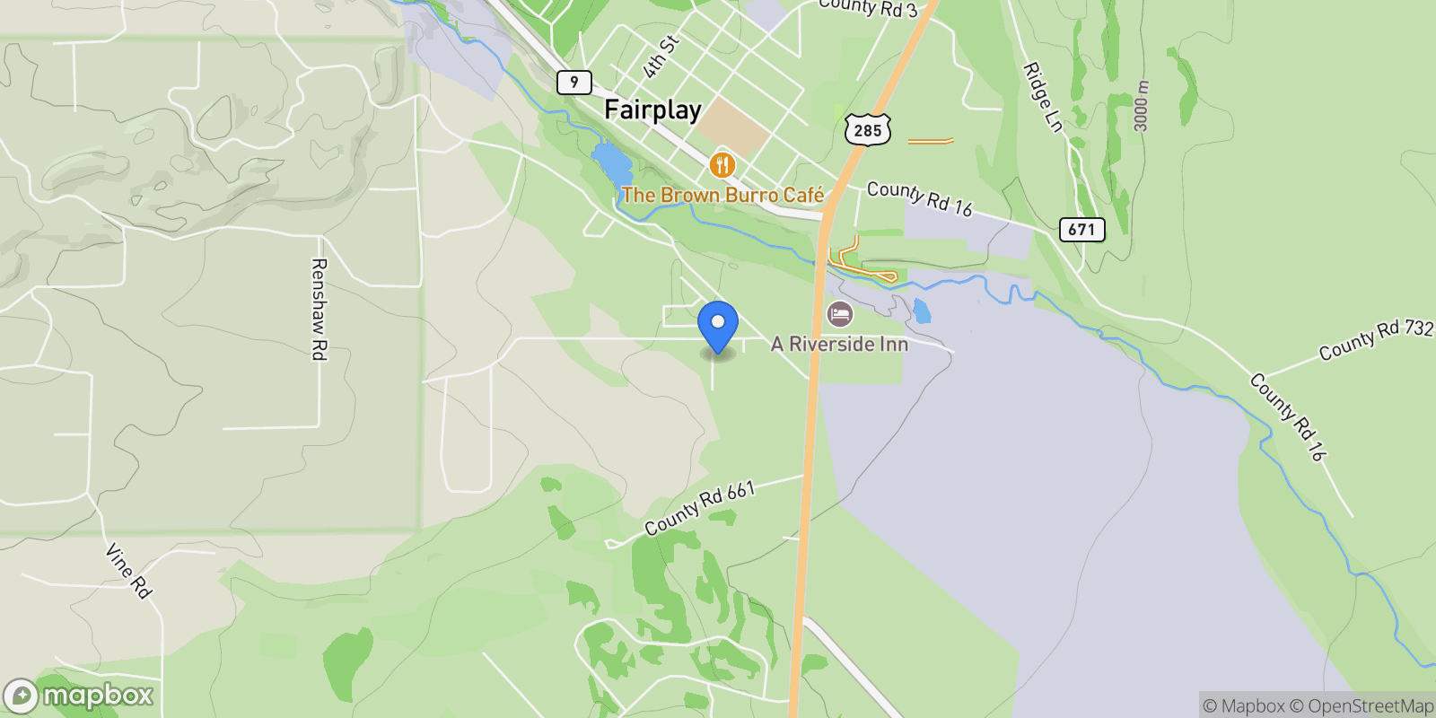 Map showing 68 Sun Rock Drive Unit# A, Fairplay, CO 80440, Fairplay, Colorado, United States.