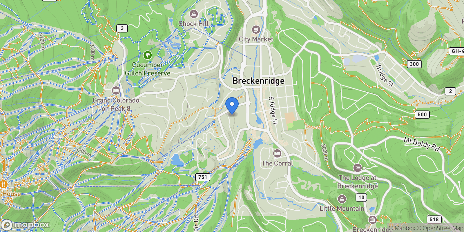 Map showing 270 Primrose Path Unit# 33, Breckenridge, CO 80424, Breckenridge, Colorado, United States.