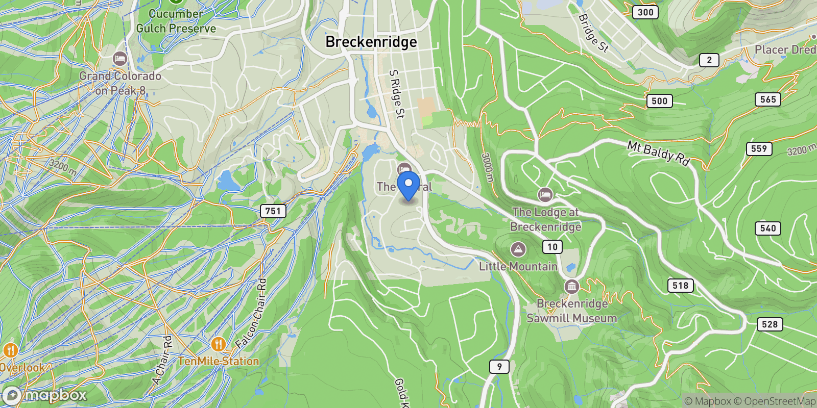 Map showing 290 Broken Lance Drive Unit# A303, Breckenridge, CO 80424, Breckenridge, Colorado, United States.