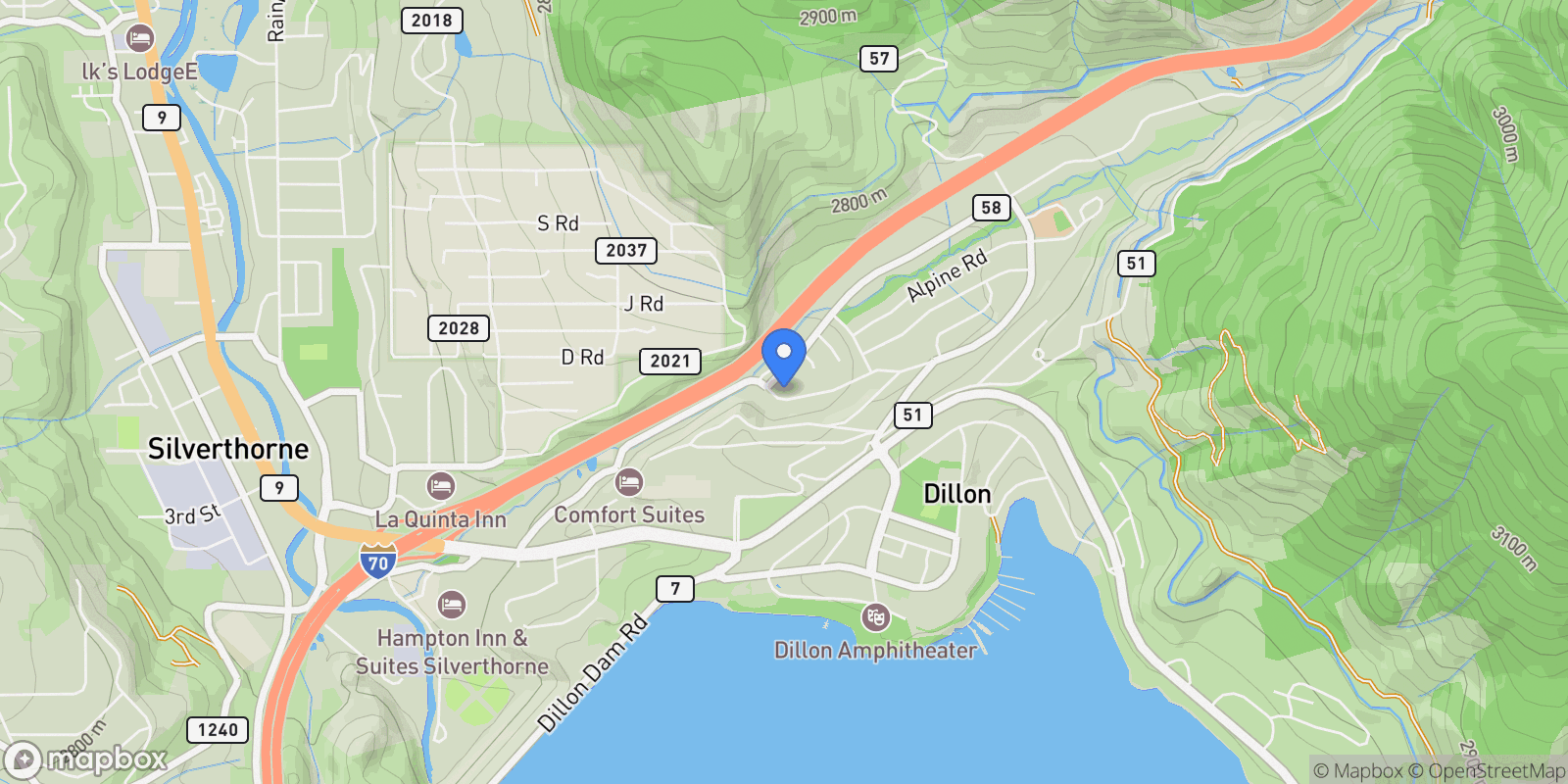 Map showing 897 Deer Path Road , Dillon, CO 80435, Silverthorne, Colorado, United States.