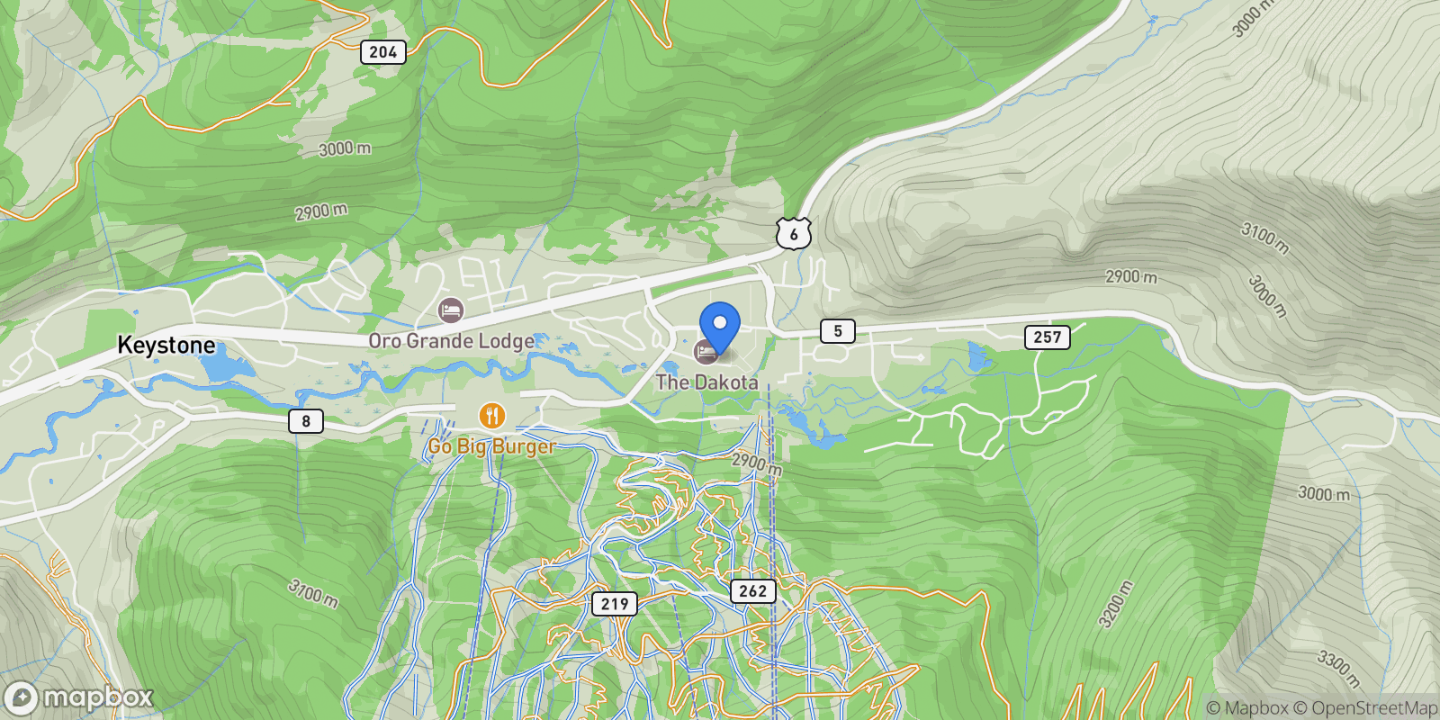 Map showing 91 River Run Road Unit# 8137, Keystone, CO 80435, Dillon, Colorado, United States.
