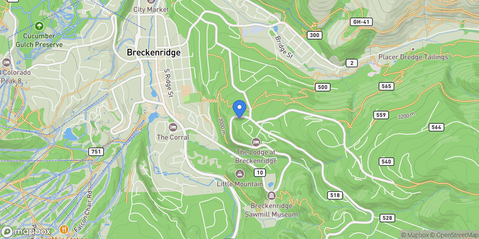 Map showing 1682 Boreas Pass Road Unit# C, Breckenridge, CO 80424, Breckenridge, Colorado, United States.