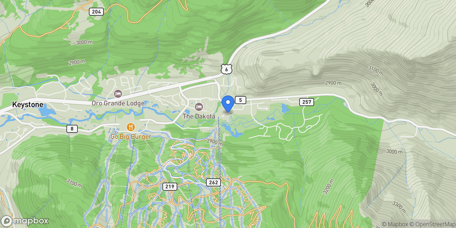Map showing 75 Hunki Dori Court #E104 , Keystone, CO 80435, Dillon, Colorado, United States.