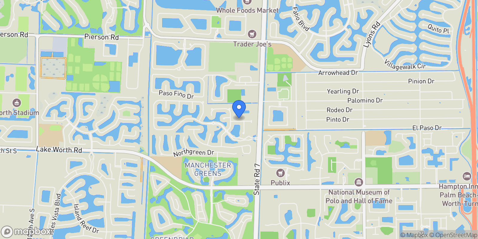 Map showing 10325 Medicis Place, Wellington, Florida, United States.