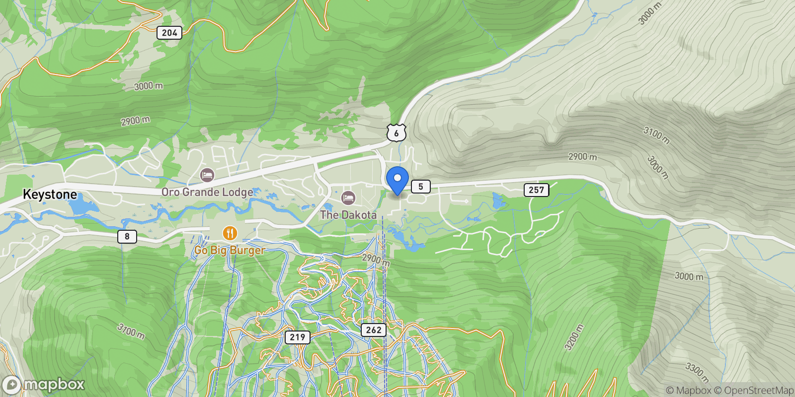 Map showing 75 Hunki Dori Court #E305 , Keystone, CO 80435, Dillon, Colorado, United States.