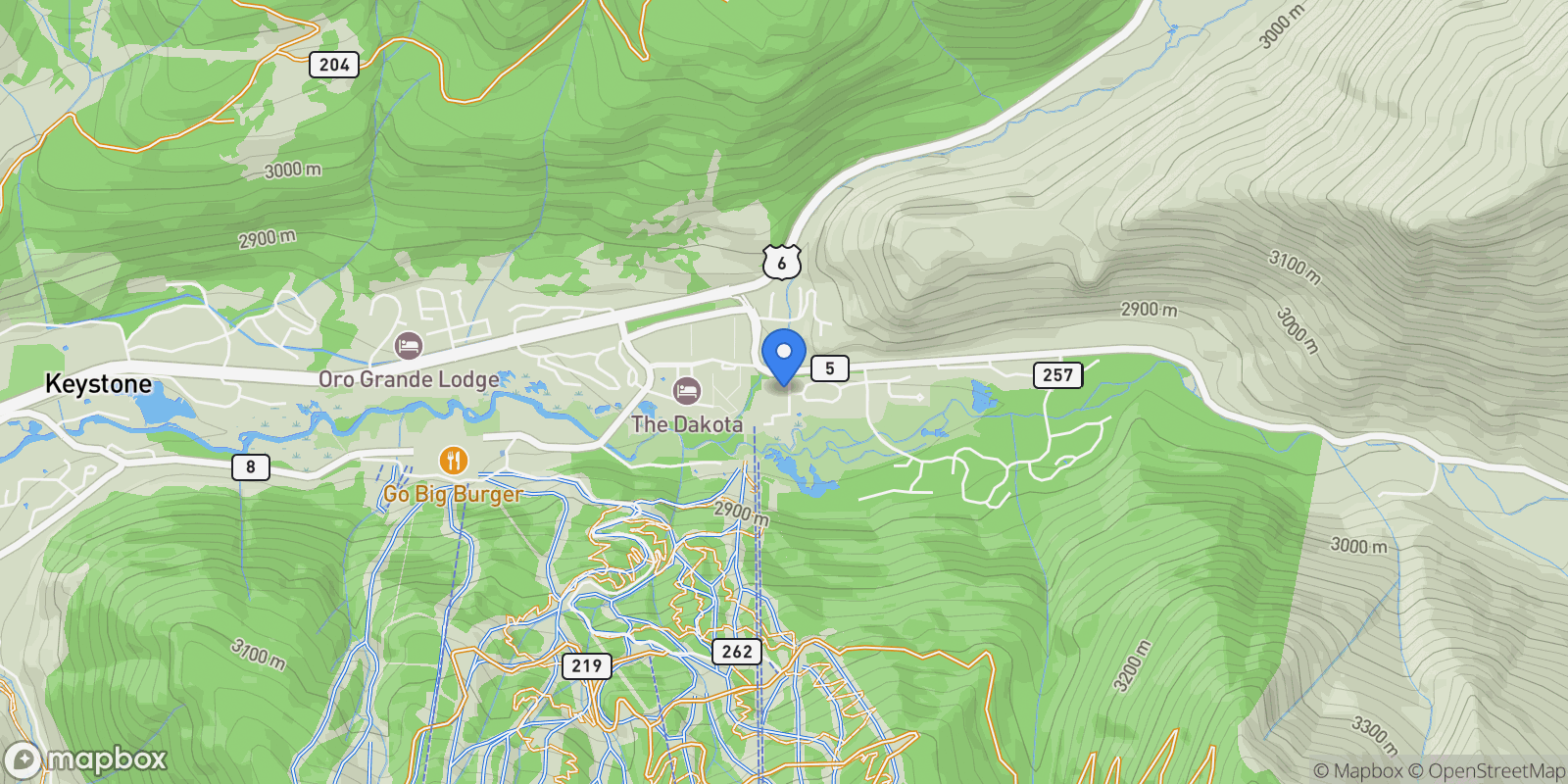 Map showing 75 Hunki Dori Court #W107 , Keystone, CO 80435, Dillon, Colorado, United States.