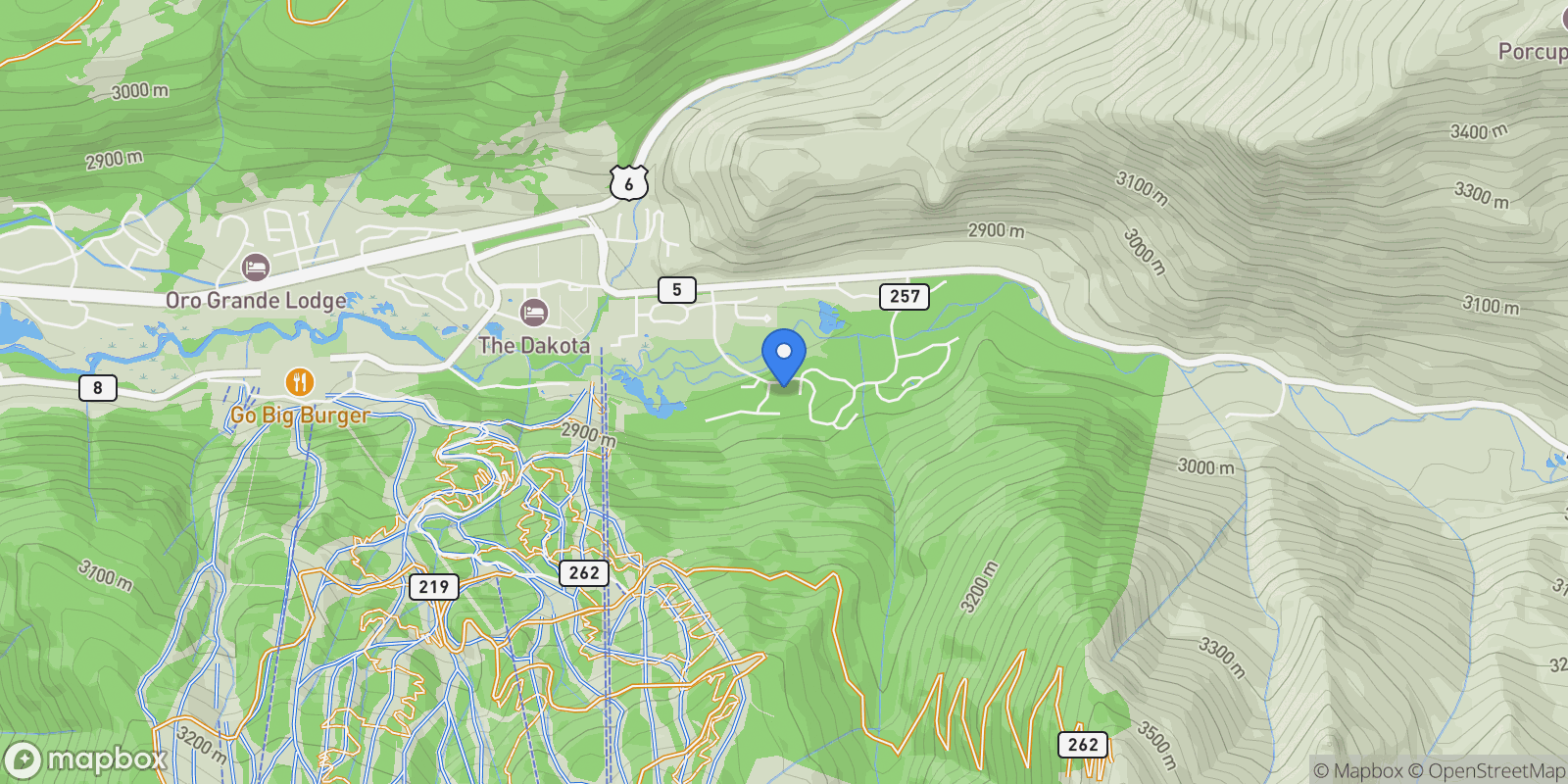Map showing 585 Independence Road , Keystone, CO 80435, Dillon, Colorado, United States.