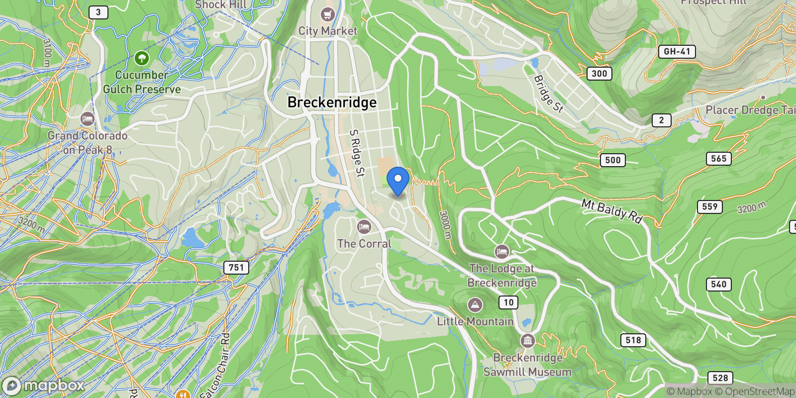 Map showing 550 S French Street Unit# 205, Breckenridge, CO 80424, Breckenridge, Colorado, United States.