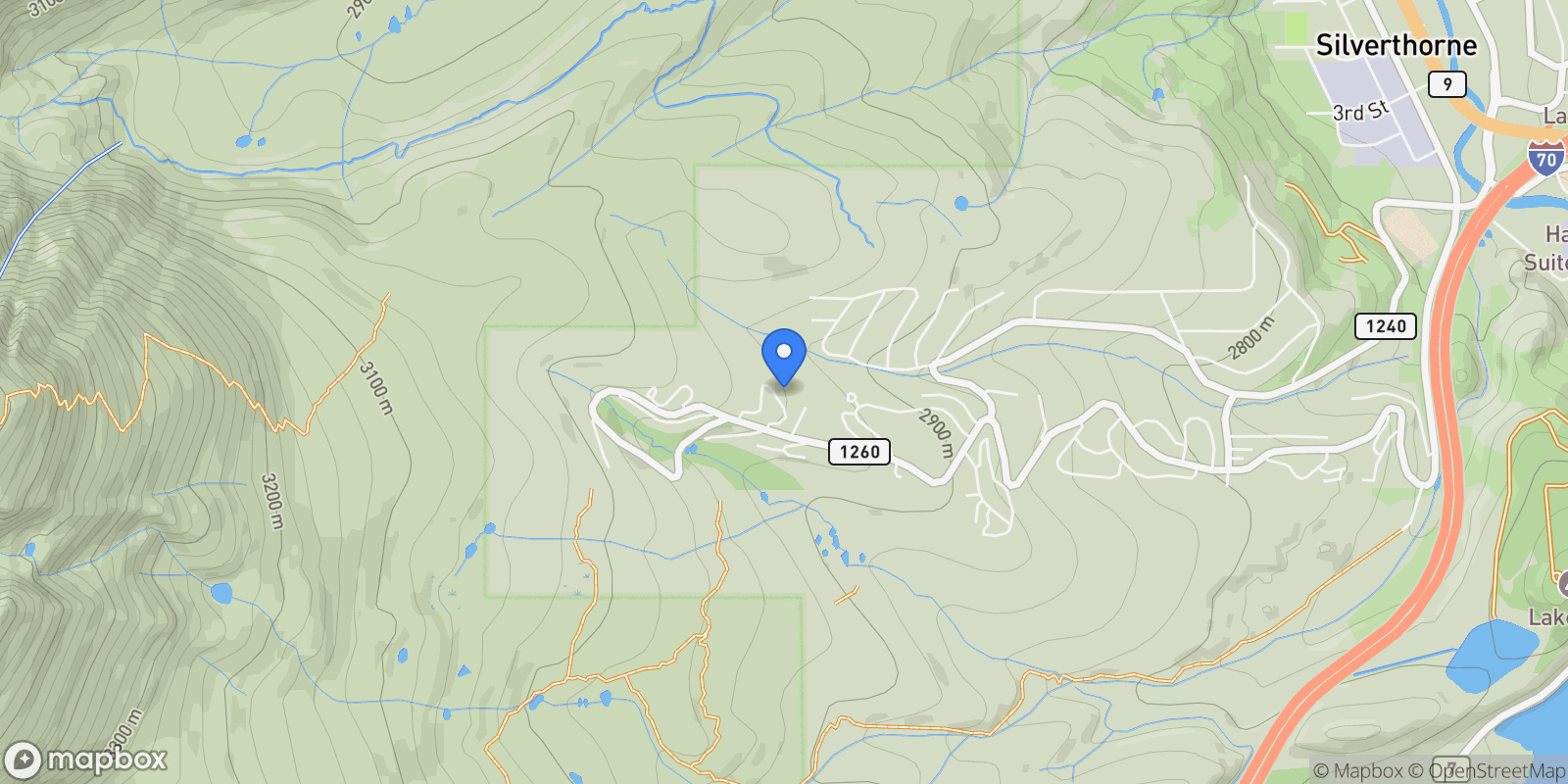 Map showing 89310 Ryan Gulch Road Unit# 403, Wildernest, CO 80498, Silverthorne, Colorado, United States.