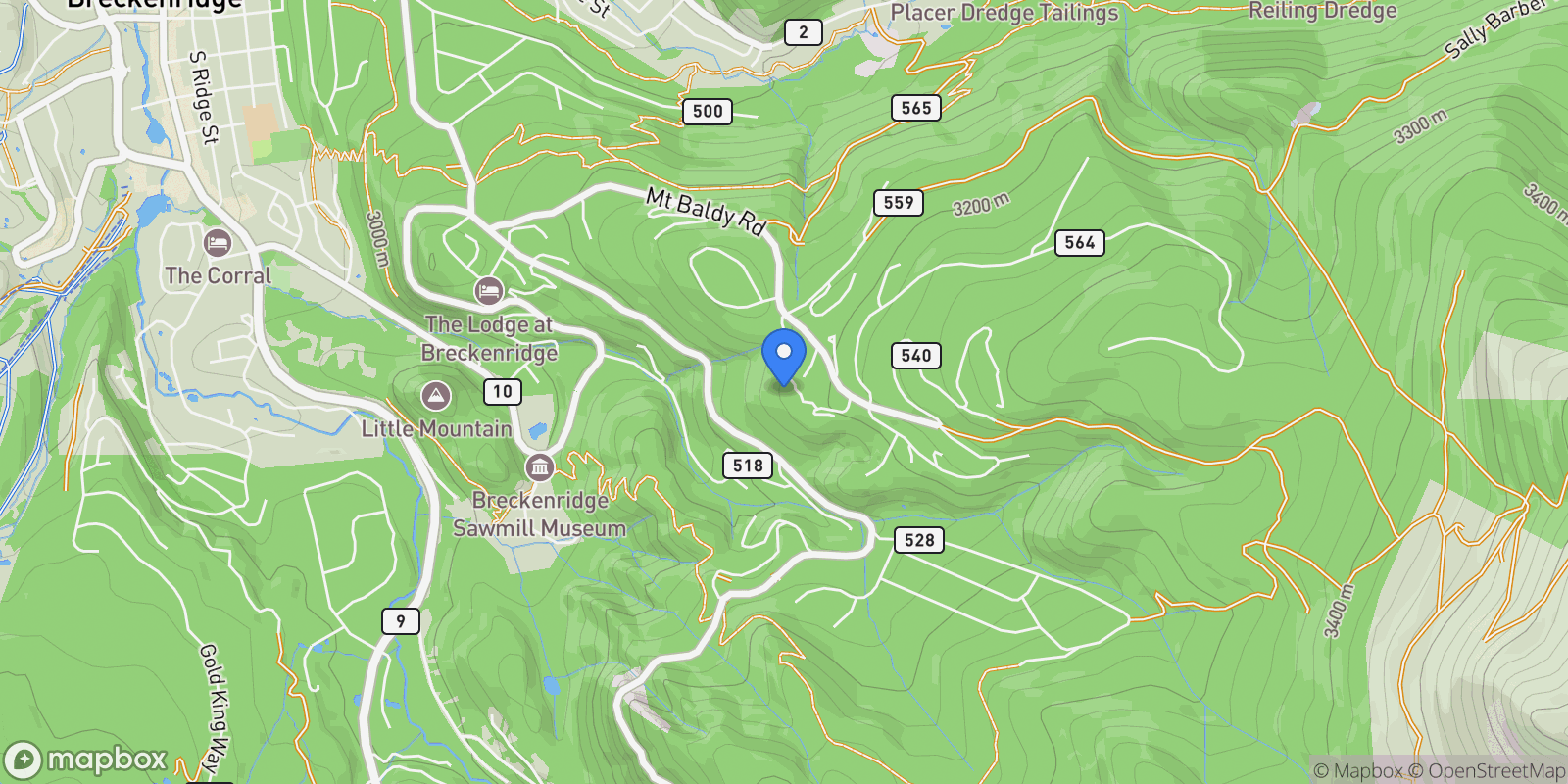 Map showing 67 Marys Ridge Lane , Breckenridge, CO 80424, Breckenridge, Colorado, United States.