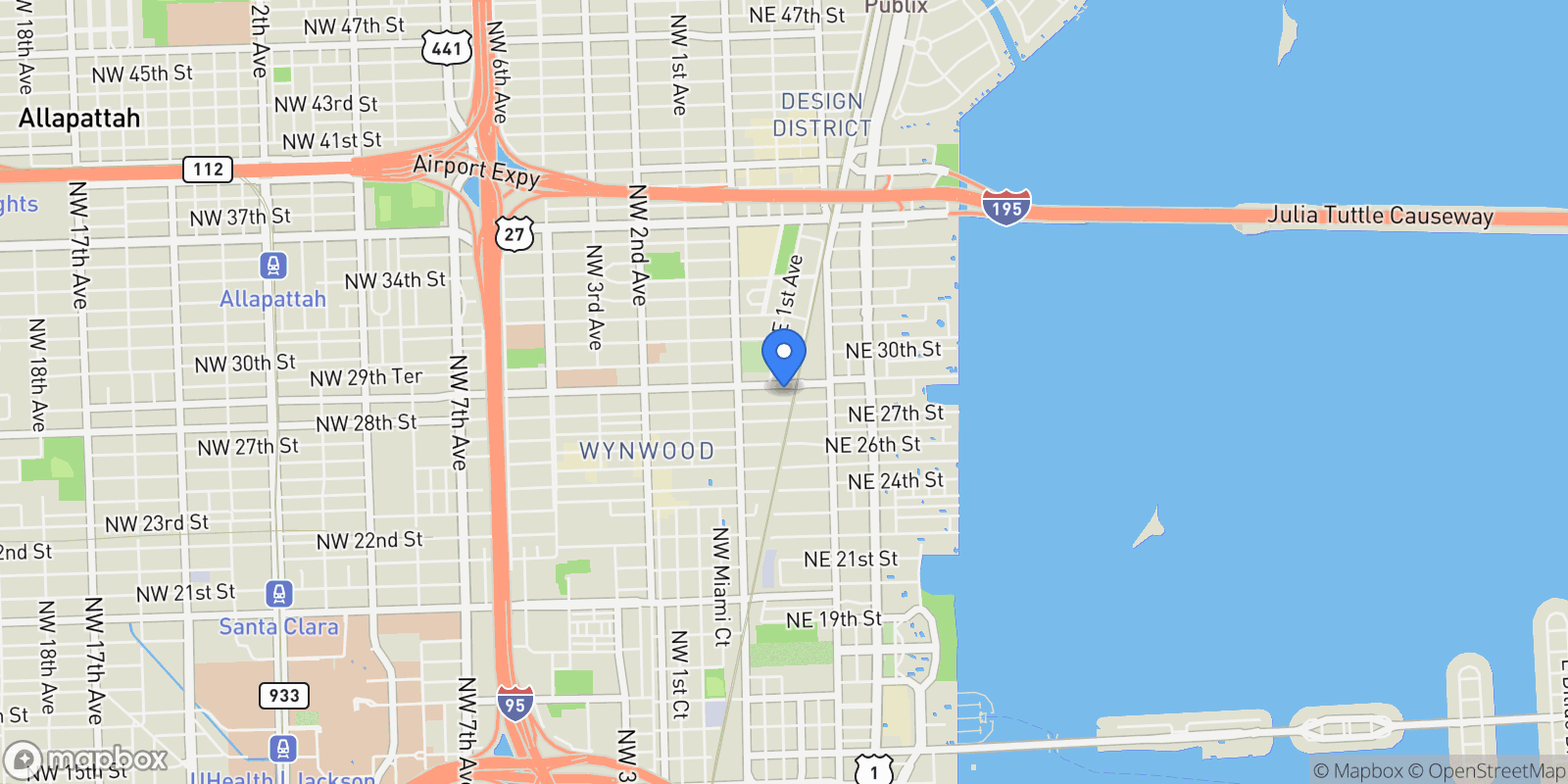 Map showing 94 NE 29th St, #407, Miami, FL, 33137, USA, Miami, Florida, United States.