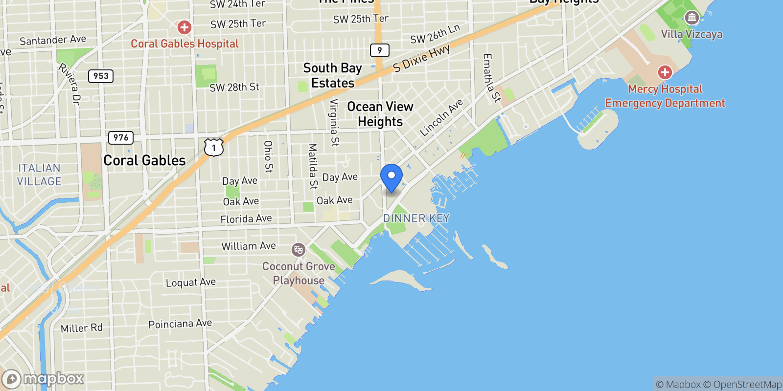 Map showing 2669 S Bayshore Dr, #PH1-N, Coconut Grove, FL, 33133, USA, Miami, Florida, United States.