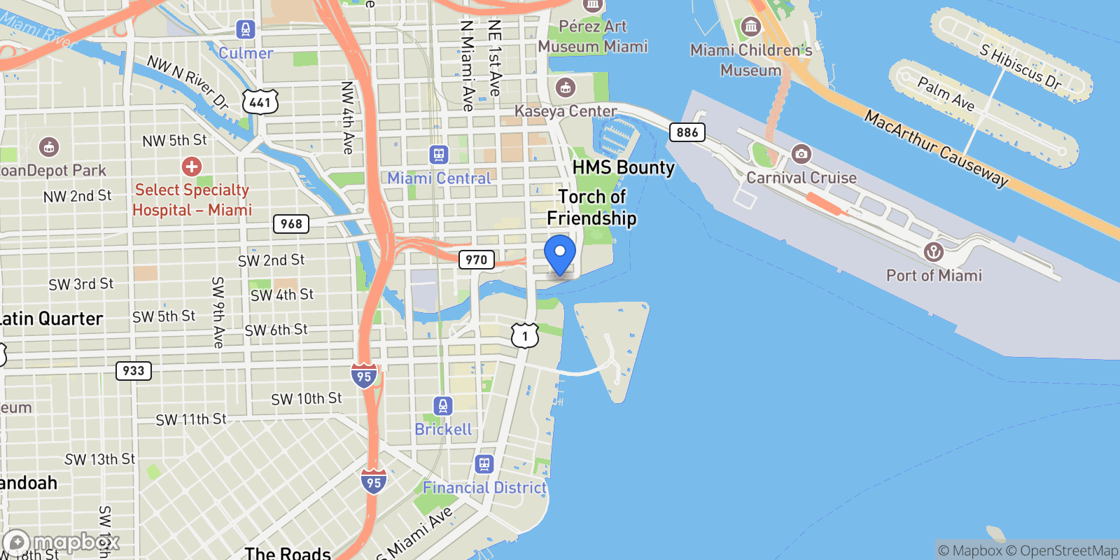 Map showing 300 Biscayne Blvd Way, #2409, Miami, FL, 33131, USA, Miami, Florida, United States.