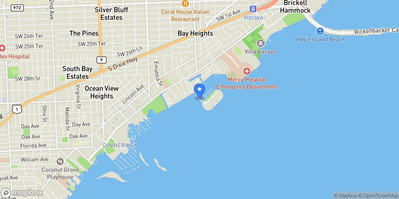 Map showing 5 Grove Isle Dr, #PH-S04, Miami, FL, 33133, USA, Miami, Florida, United States.