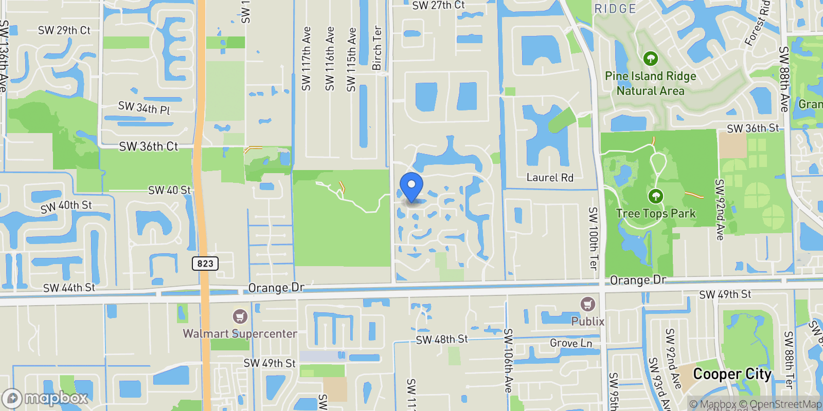 Map showing 11155 SW 40th St, Davie, FL, 33328, USA, Davie, Florida, United States.