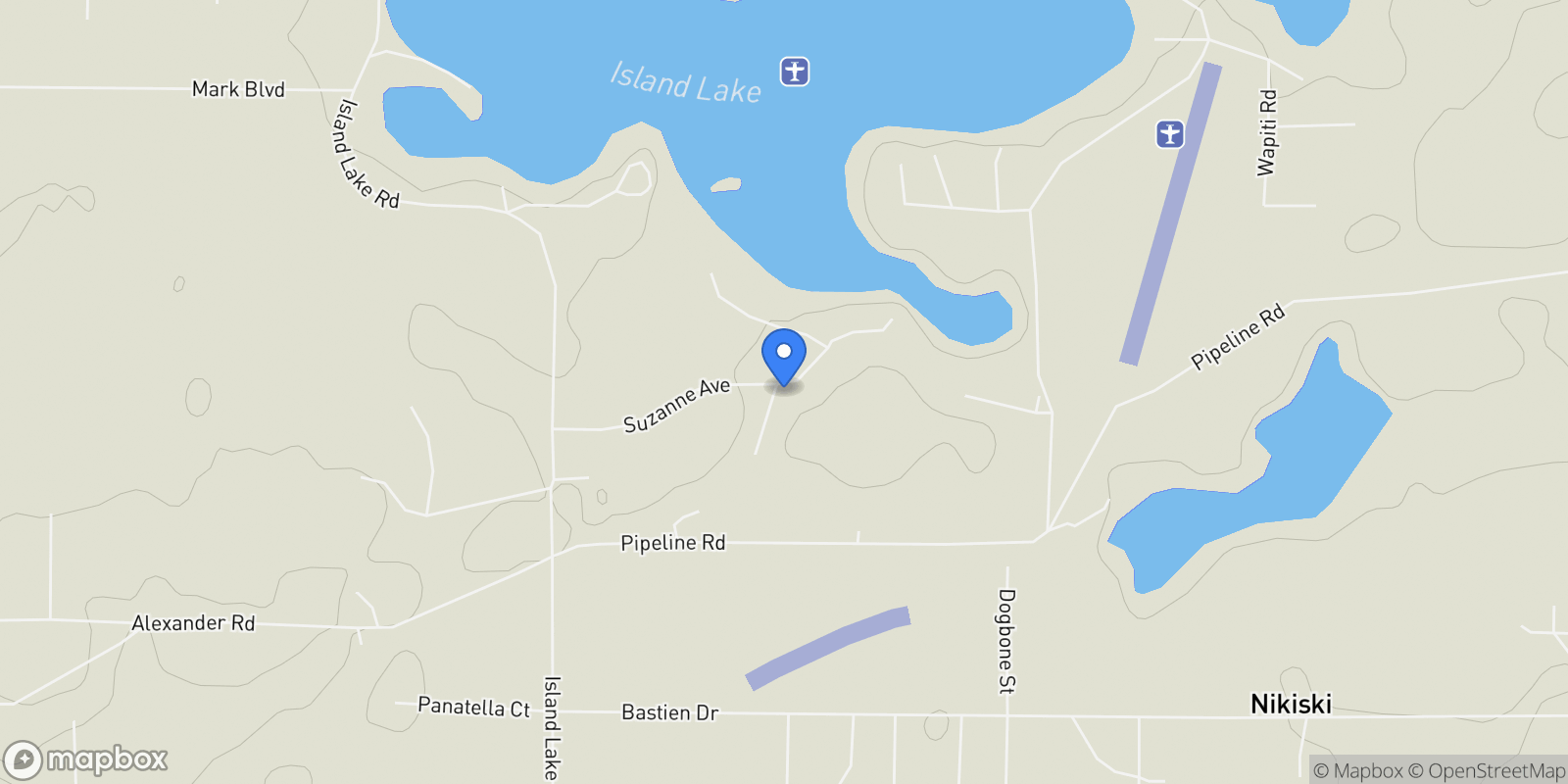 Map showing 52647 Suzanne Avenue, North Kenai, AK 99635, Kenai, Alaska, United States.