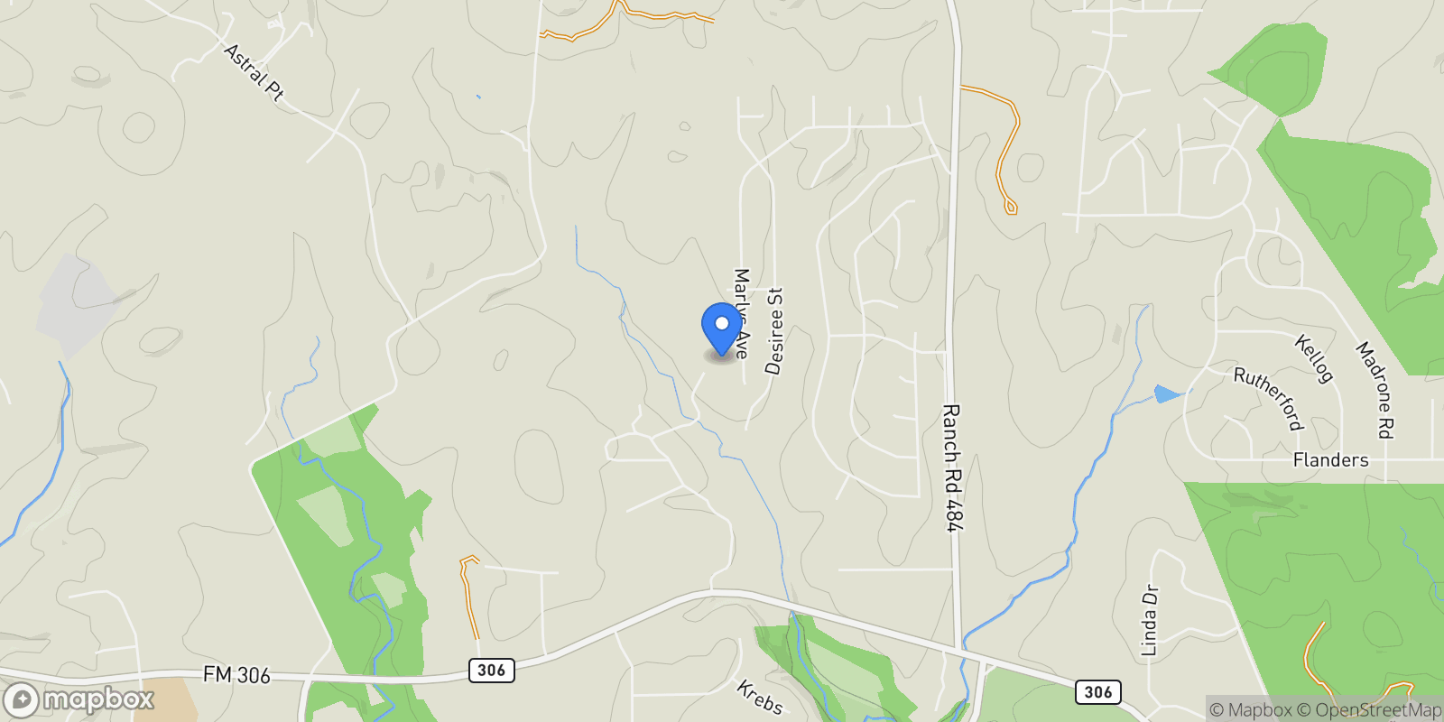 Map showing 1151 Fawn Valley Drive, Canyon Lake, TX 78133, Canyon Lake, Texas, United States.
