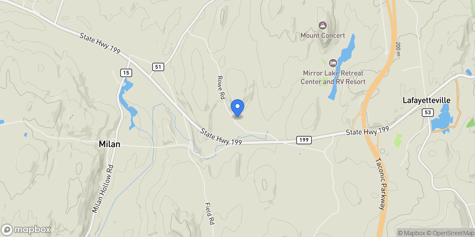 Map showing 148 Rowe Road, Milan, NY 12571, Red Hook, New York, United States.