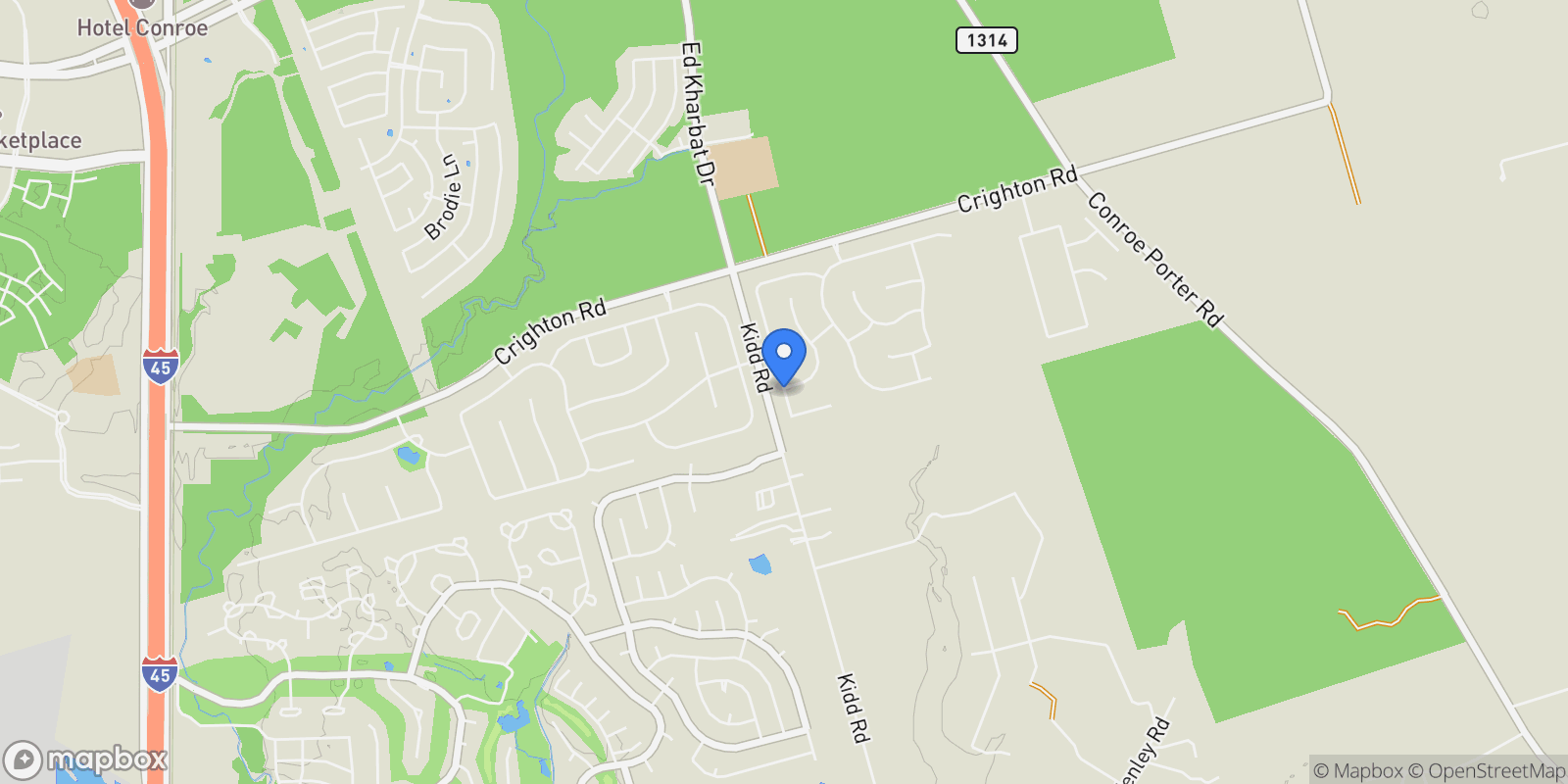 Map showing 13240 Misty Sage Drive, Conroe, TX 77302, Conroe, Texas, United States.